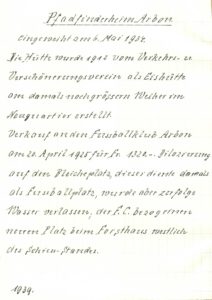 Dokument altes Pfadiheim Arbon